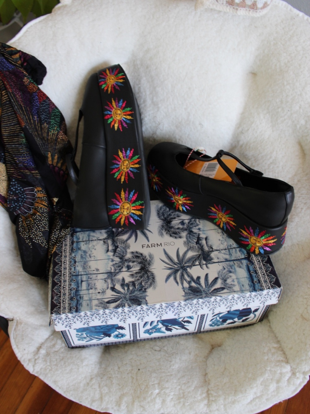 FARM Rio Rainbow Sun Platform Mary Jane Shoes NWT | US 9.5 / EU 41 | - Picture 9 of 16